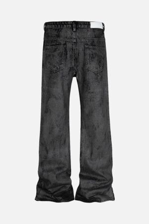 Concert Outfit Retro Hand-Brushed Glitter Flare Jeans