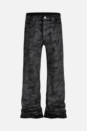 Concert Outfit Retro Hand-Brushed Glitter Flare Jeans