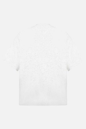 Concert Outfit Retro Heavy Starry Sky Print Font Design Short-Sleeved T-Shirt