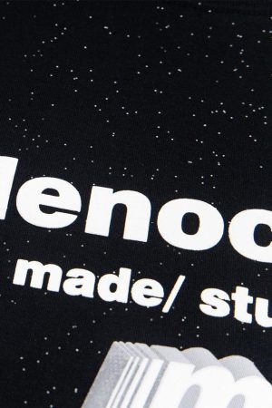 Concert Outfit Retro Heavy Starry Sky Print Font Design Short-Sleeved T-Shirt