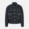 Concert Outfit Retro Heavy Washed Contrast Color Denim Jacket