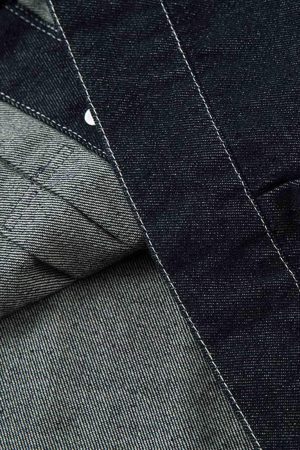 Concert Outfit Retro Heavy Washed Contrast Color Denim Jacket