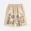 Concert Outfit Retro Hieroglyphic Pattern Hip-Hop Shorts