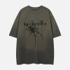 Concert Outfit Retro High Street Spider Pattern Foam T-Shirt