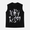 Concert Outfit Retro Hip Hop Abstract Letter Print Vests
