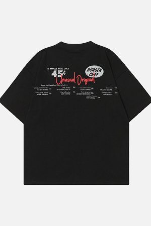 Concert Outfit Retro Hip-Hop Black And White Sticker T-Shirt