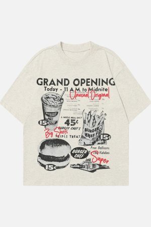 Concert Outfit Retro Hip-Hop Black And White Sticker T-Shirt