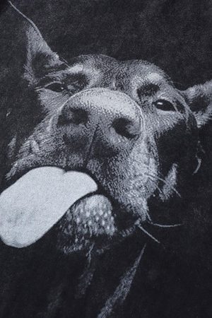 Concert Outfit Retro Hip-Hop Doberman Print T-Shirt