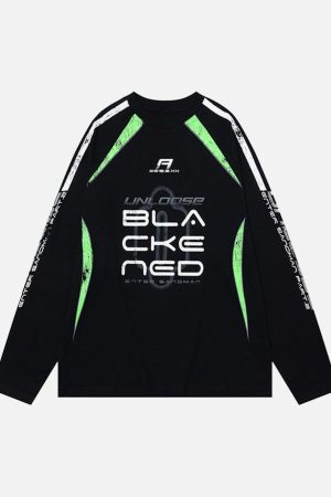 Concert Outfit Retro Jersey  Oversized Long Sleeves T-Shirt