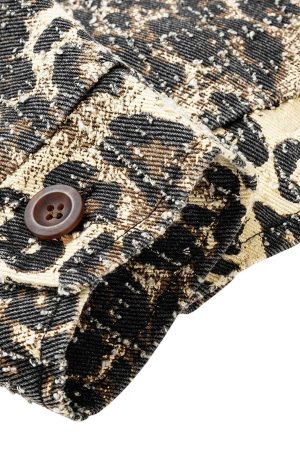 Concert Outfit Retro Leopard Printed Denim Jacket