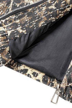 Concert Outfit Retro Leopard Printed Denim Jacket