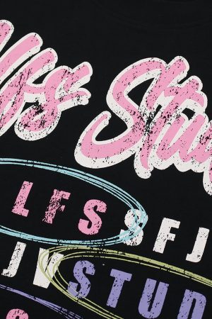 Concert Outfit Retro Letter Graphic T-Shirt