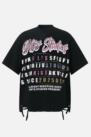 Concert Outfit Retro Letter Graphic T-Shirt