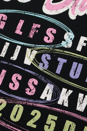 Concert Outfit Retro Letter Graphic T-Shirt