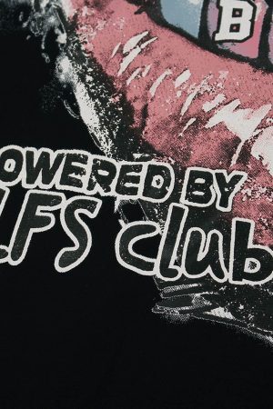 Concert Outfit Retro Letter Lip Graphic T-Shirt