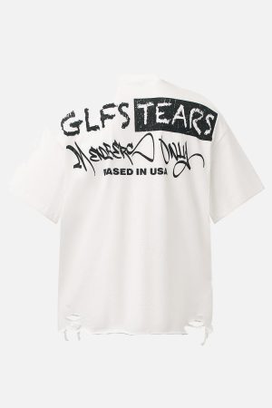 Concert Outfit Retro Letter Lip Graphic T-Shirt