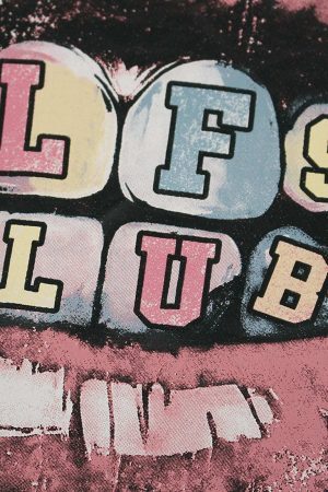 Concert Outfit Retro Letter Lip Graphic T-Shirt