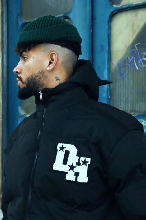 Concert Outfit Retro Letter Print Down Jacket