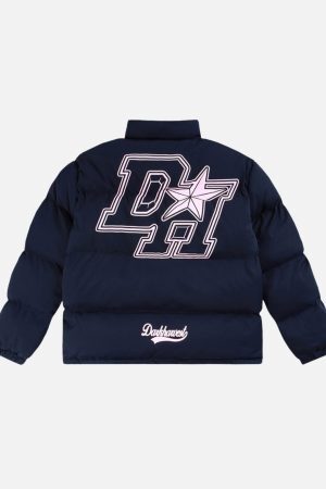 Concert Outfit Retro Letter Print Down Jacket