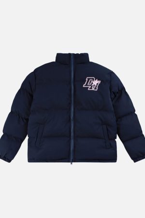 Concert Outfit Retro Letter Print Down Jacket