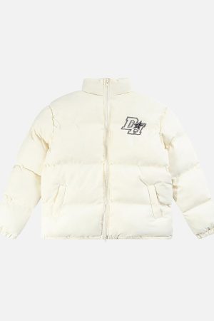 Concert Outfit Retro Letter Print Down Jacket