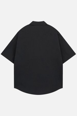 Concert Outfit Retro Letter Print Short Sleeve Shirt