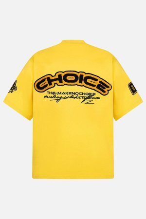 Concert Outfit Retro Motorcycle Style Heavy Patch Embroidered T-Shirt