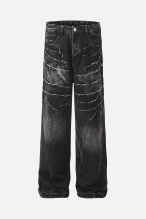 Concert Outfit Retro Neutral Washed Straight Jeans