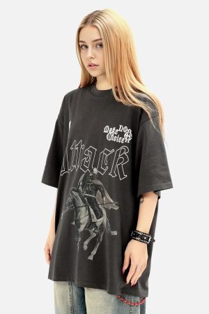 Concert Outfit Retro Oil Painting Print T-Shirt