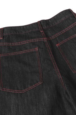 Concert Outfit Retro Patchwork Baggy Jeans