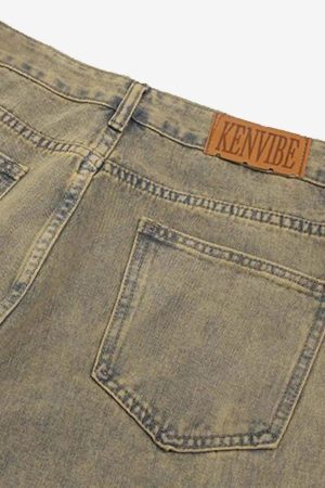 Concert Outfit Retro Patchwork Camouflage Flared Jeans