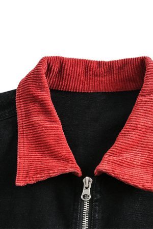 Concert Outfit Retro Patchwork Letter Denim Jacket