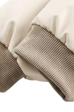 Concert Outfit Retro Patchwork Multi Pocket Puffer Bomber Jacket