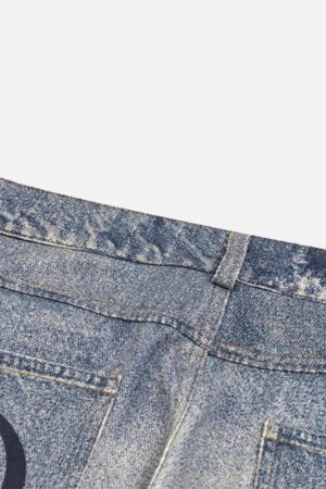 Concert Outfit Retro Patchwork Street Jeans