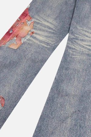 Concert Outfit Retro Patchwork Street Jeans