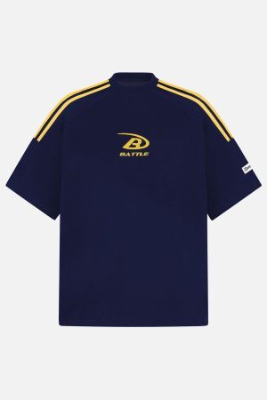 Concert Outfit Retro Patchwork Stripe Short Sleeve T-Shirt