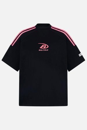 Concert Outfit Retro Patchwork Stripe Short Sleeve T-Shirt