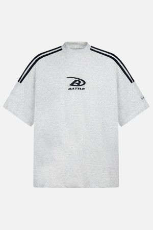 Concert Outfit Retro Patchwork Stripe Short Sleeve T-Shirt