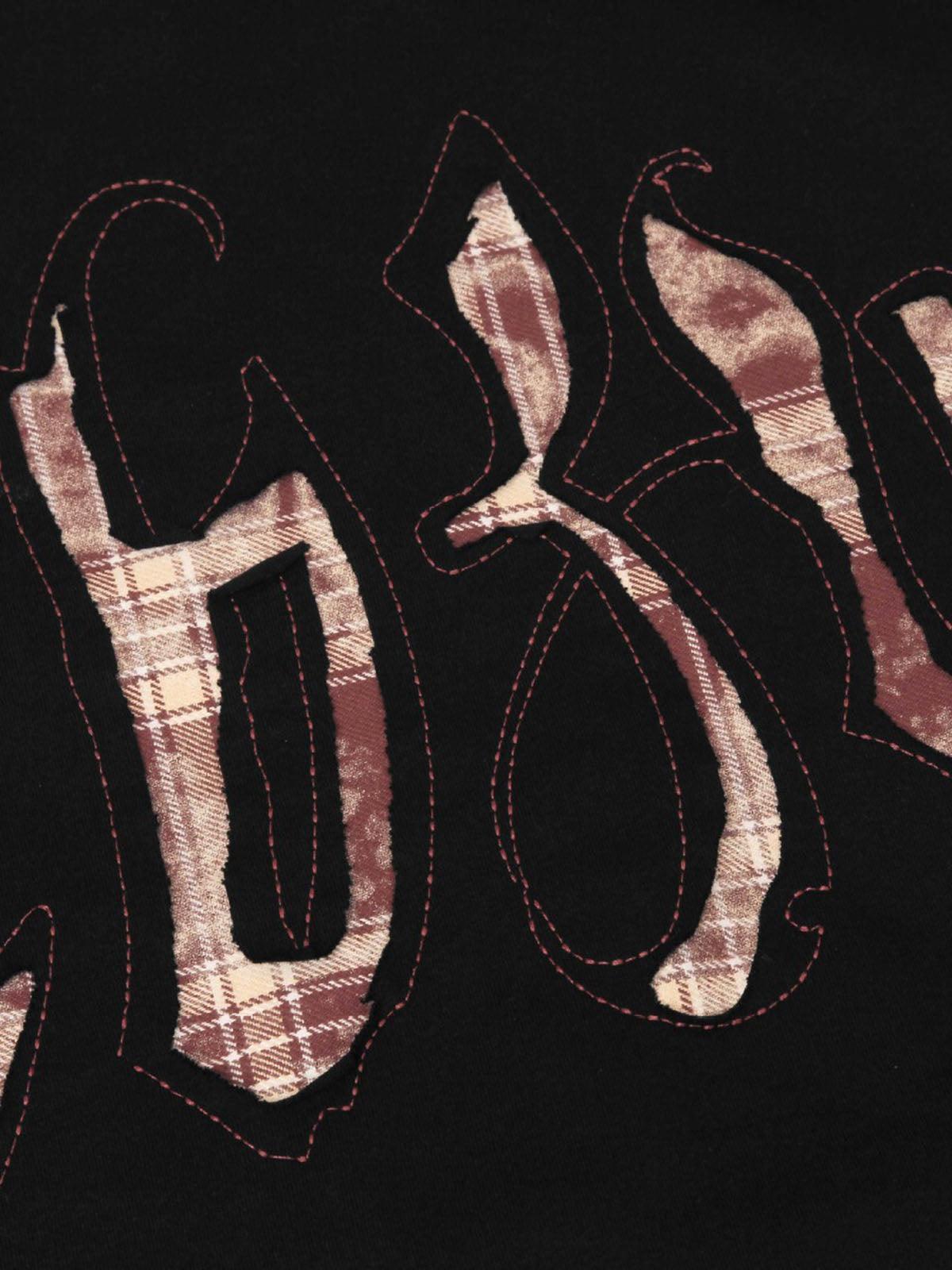 Concert Outfit Retro Plaid Letter Embroidered T-Shirt Concert Outfit Retro Plaid Letter Embroidered T-Shirt