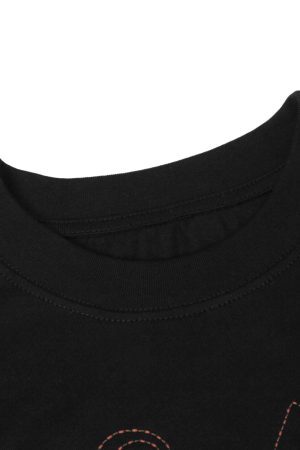 Concert Outfit Retro Plaid Letter Embroidered T-Shirt