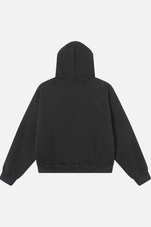 Concert Outfit Retro Plaid Lining Zip Up Hooded Sweatshirt