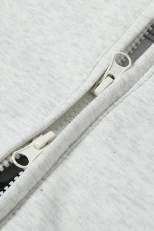 Concert Outfit Retro Plaid Lining Zip Up Hooded Sweatshirt