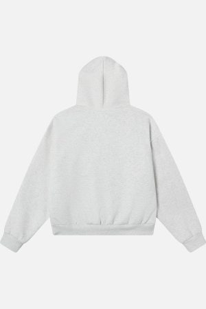 Concert Outfit Retro Plaid Lining Zip Up Hooded Sweatshirt