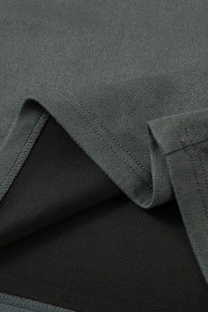 Concert Outfit Retro Quarter Zip Up Suede Embroidered T-Shirt