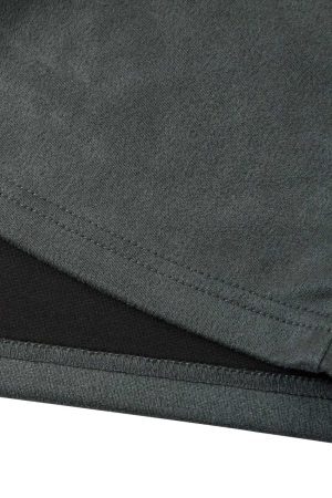 Concert Outfit Retro Quarter Zip Up Suede Embroidered T-Shirt