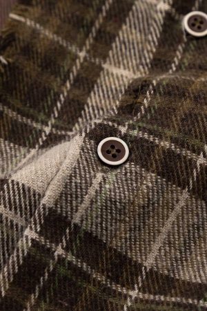 Concert Outfit Retro Ripped Patchwork Long Sleeve Plaid Shirt