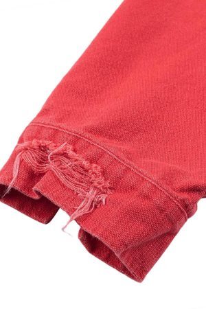 Concert Outfit Retro Ripped Washed Contrast Color Work Jacket