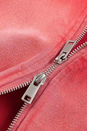 Concert Outfit Retro Ripped Washed Contrast Color Work Jacket