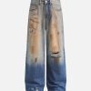 Concert Outfit Retro Ripped Washed Patina Street Hip-Hop Jeans