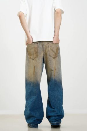 Concert Outfit Retro Ripped Washed Patina Street Hip-Hop Jeans